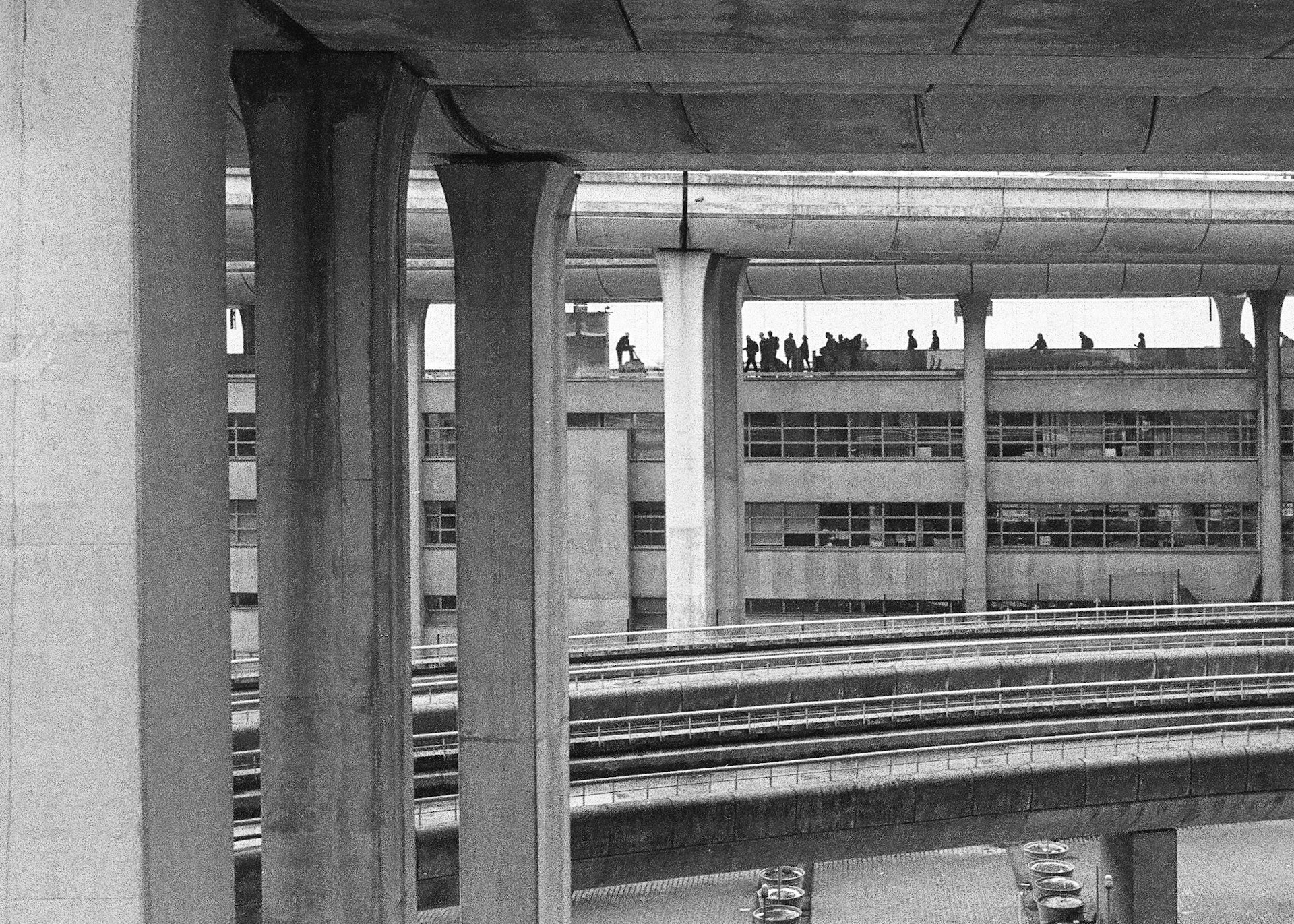 Pedways and viaducts at the airport