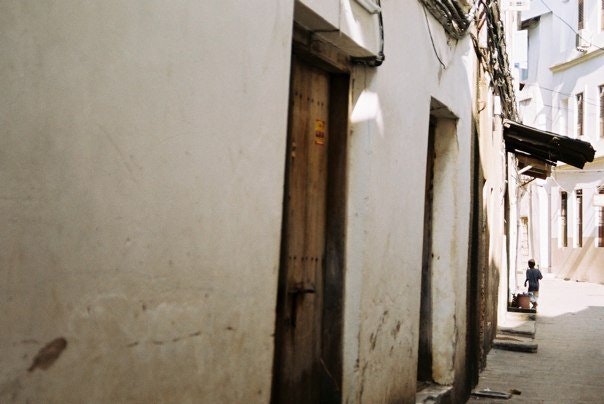 A boy in an alley in Tanzania