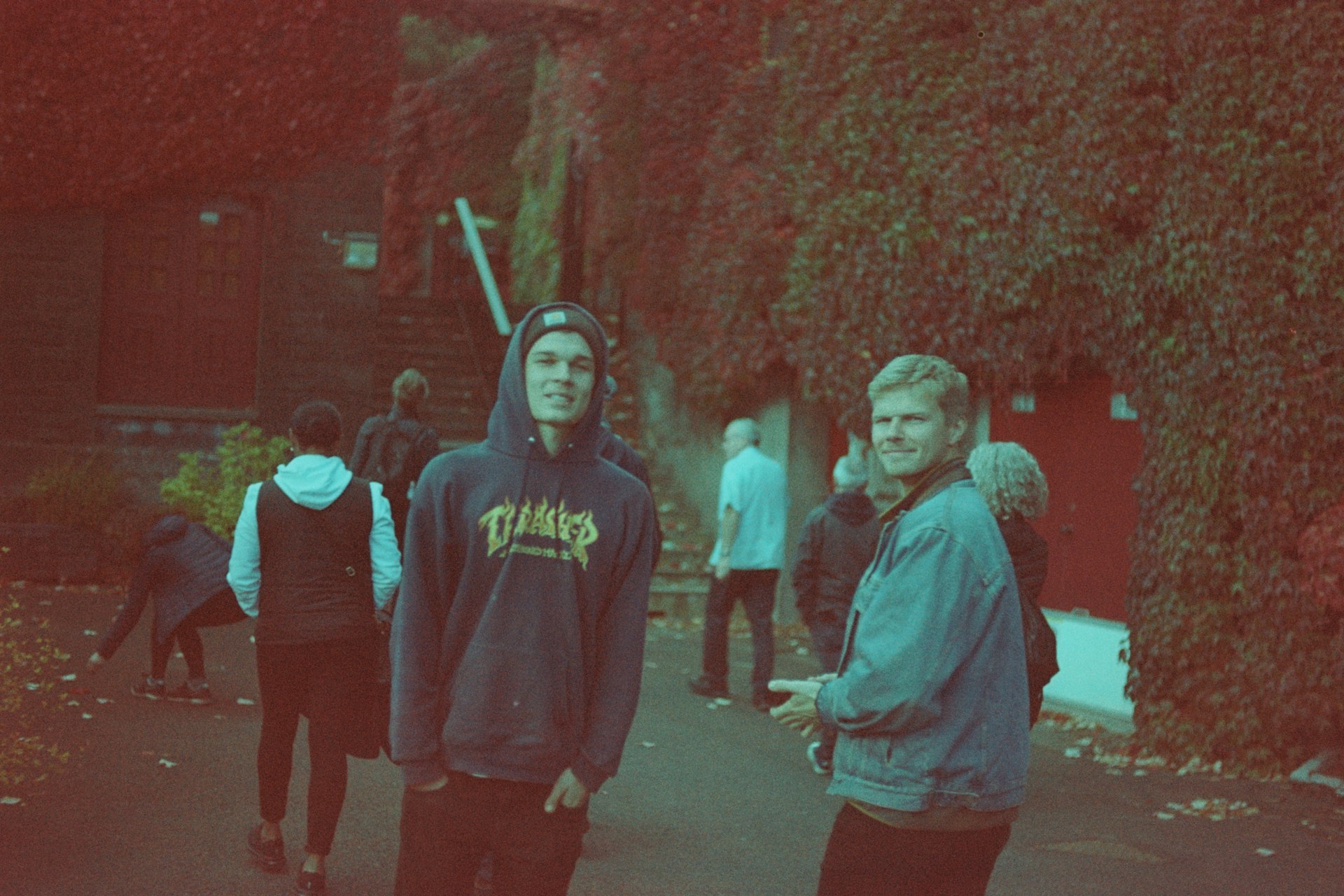 Allister and Jesse outside the distillery