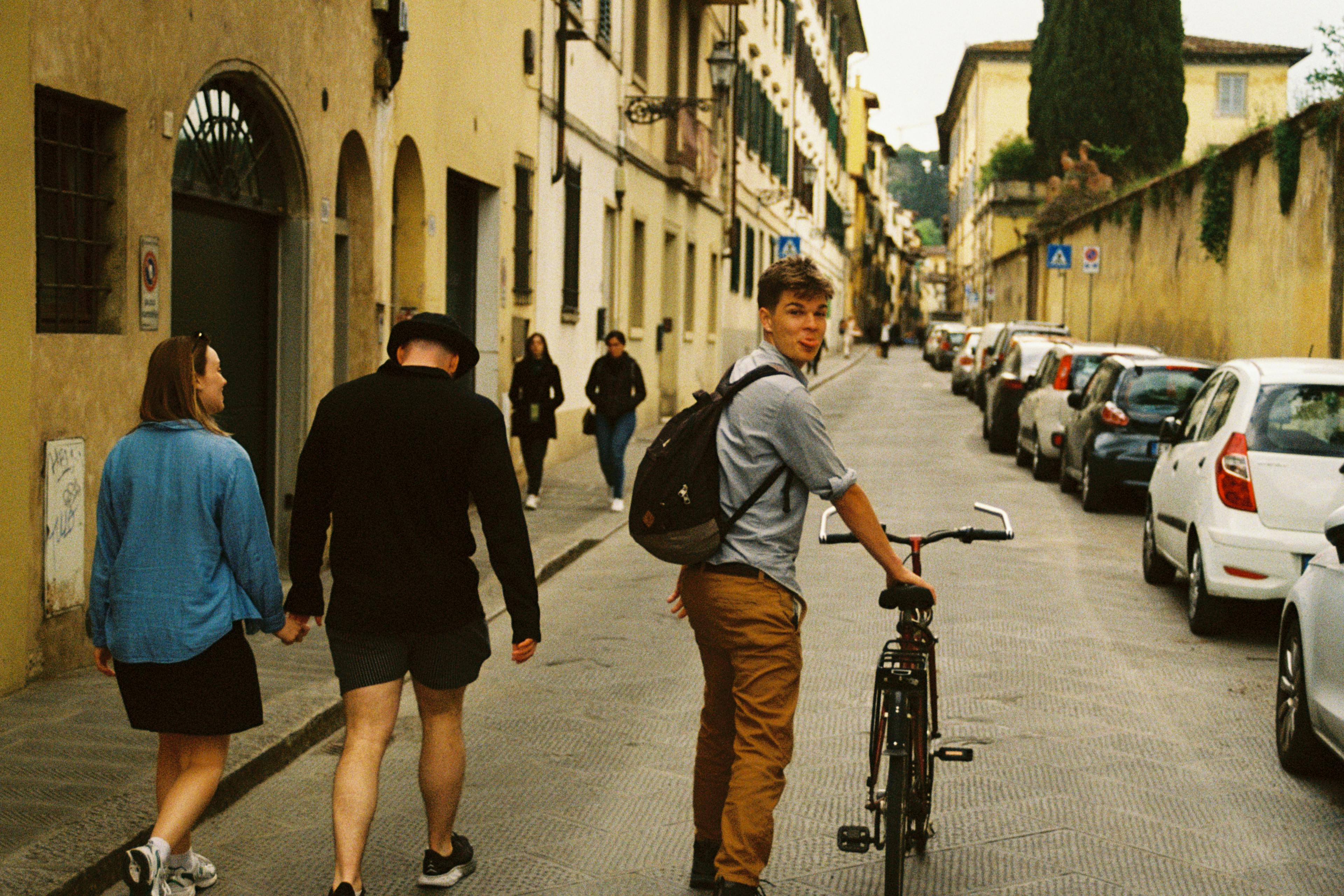 Jesse Clare and Leo walking