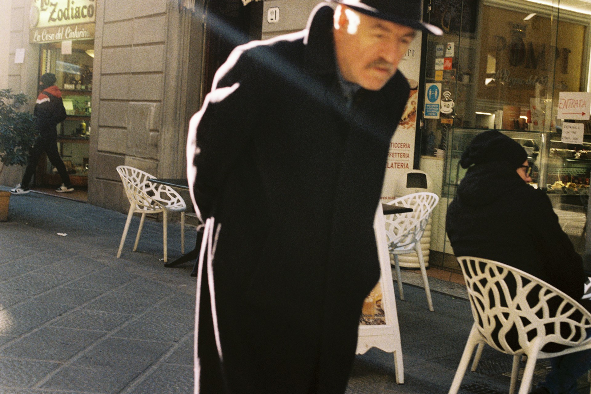 An old man (blurry)