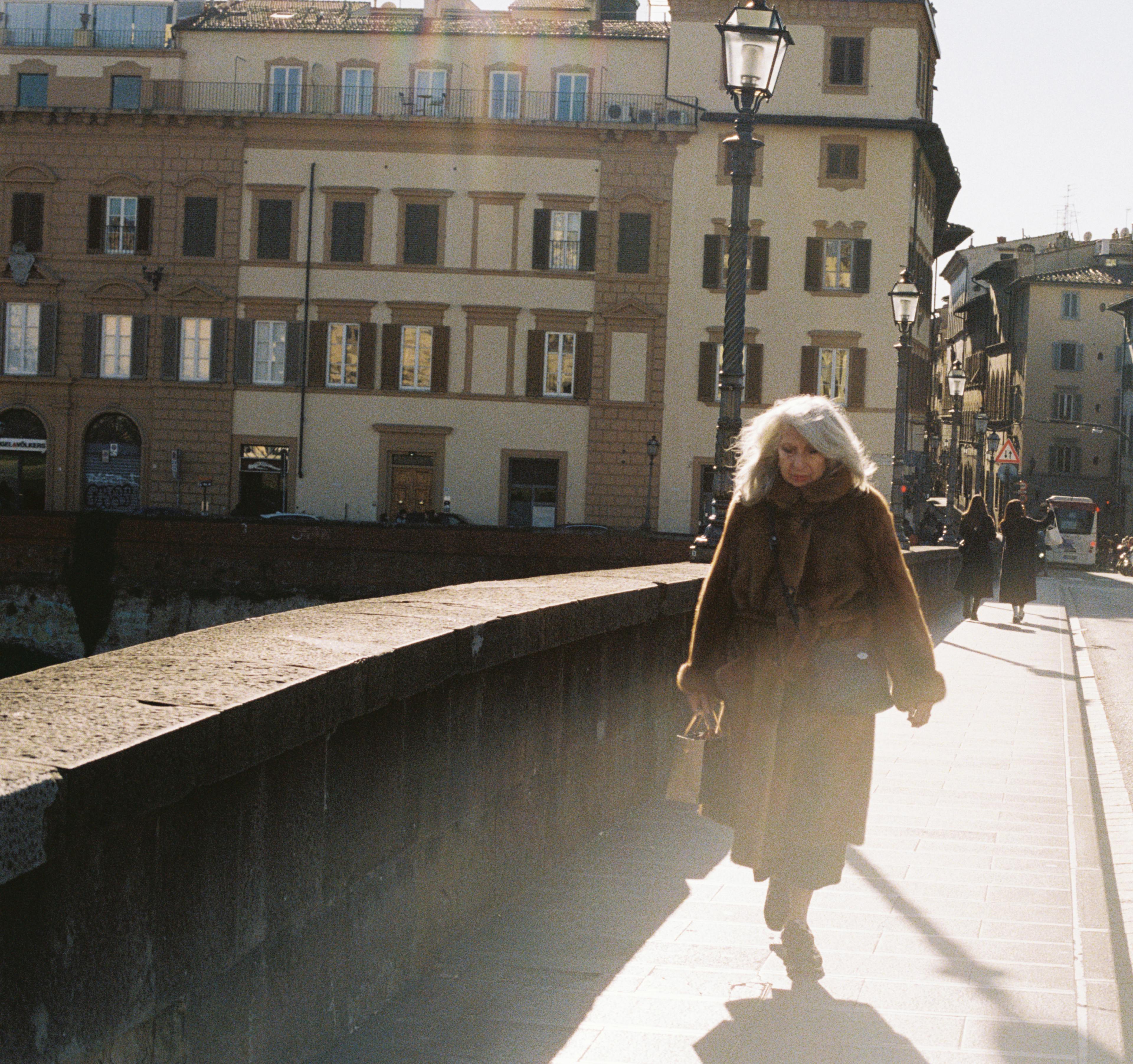 A woman in a mink coat