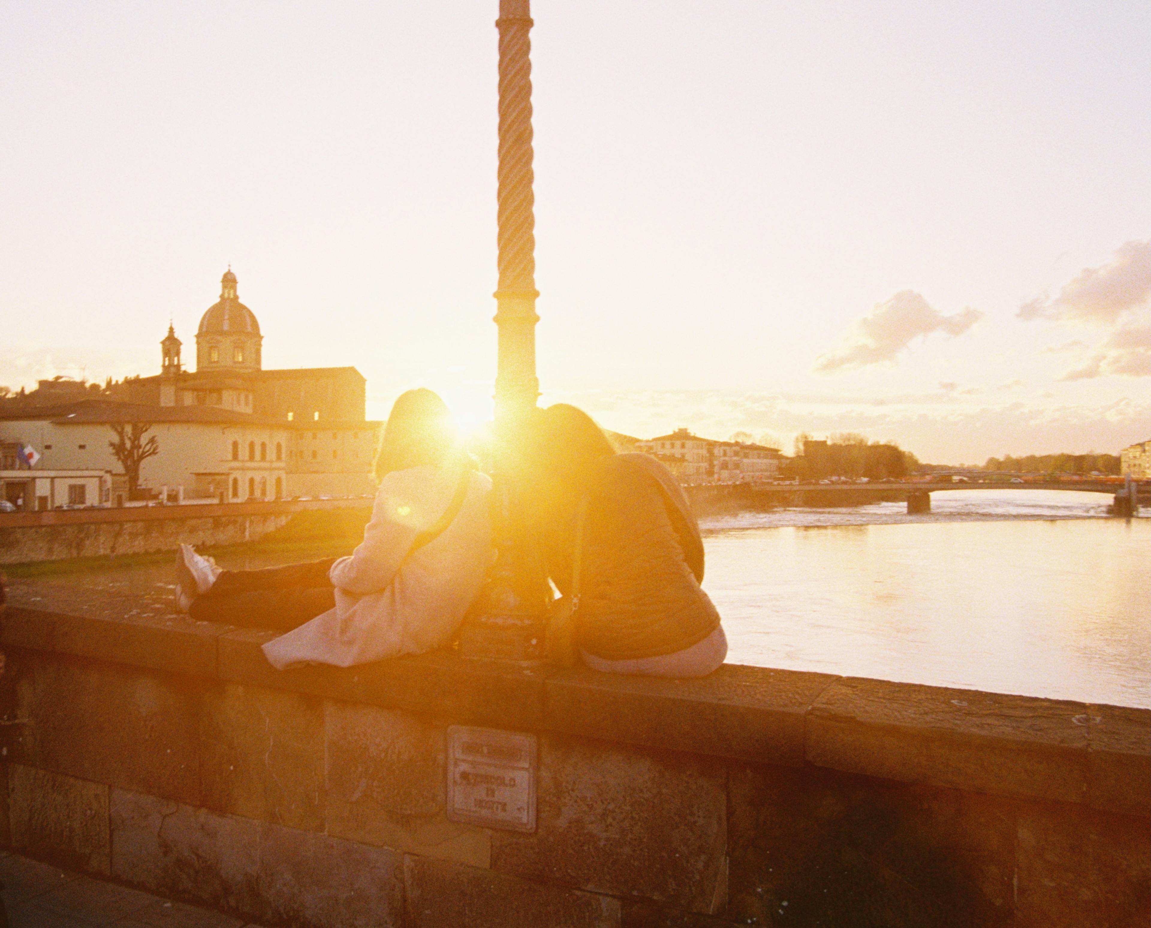 Tourists watching the sunset