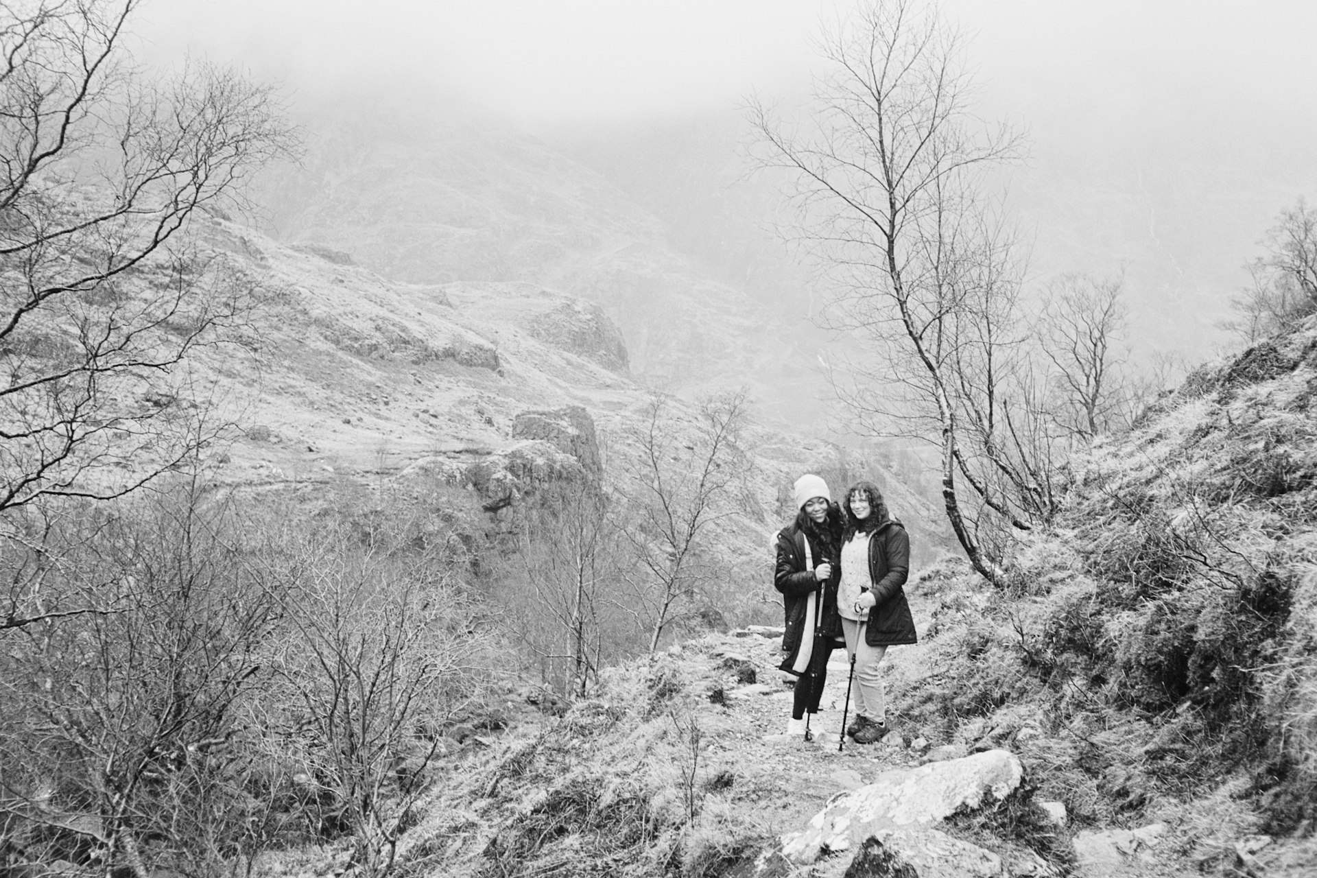 Claire and Leilani on the path