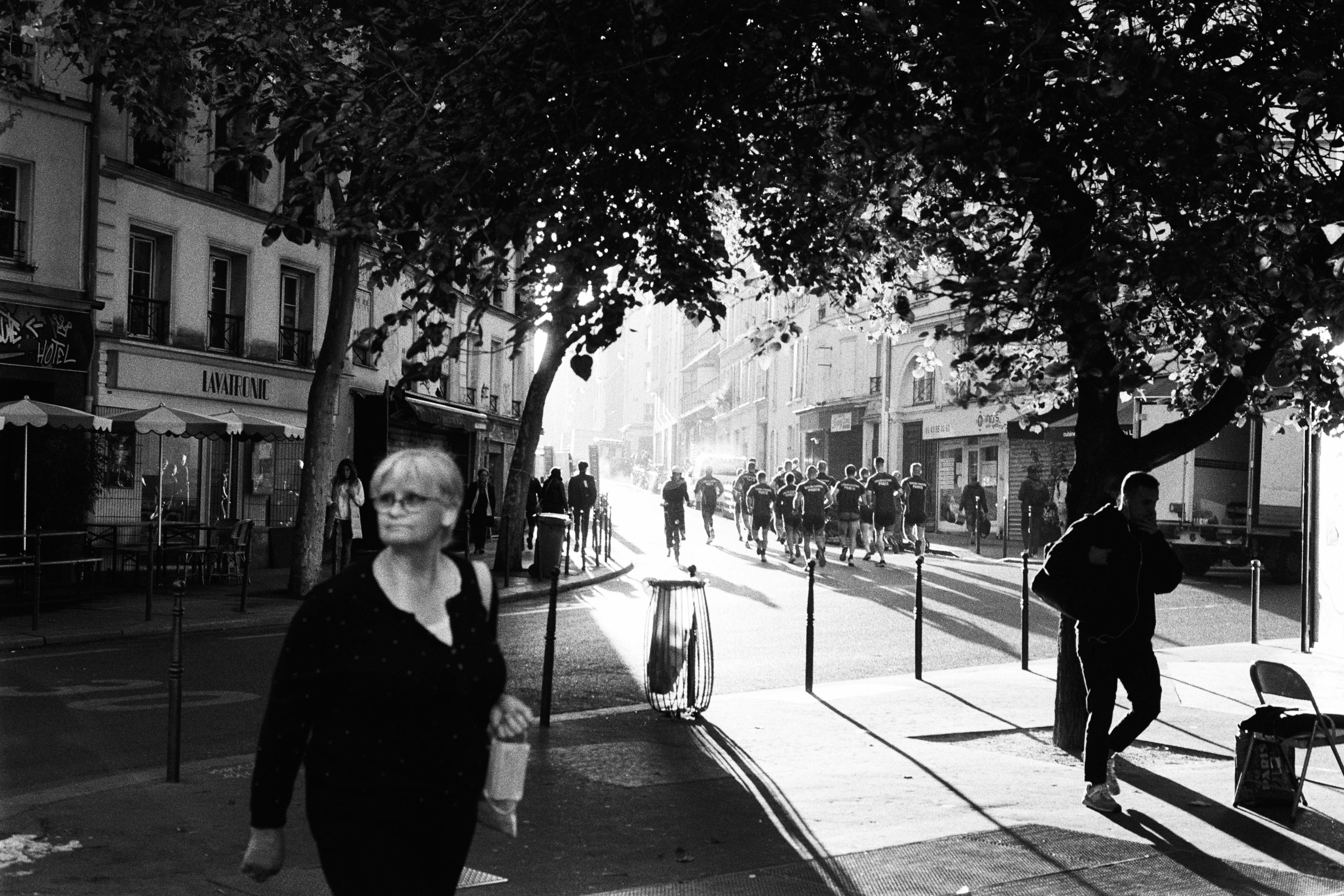 Paris pedestrians community in the morning