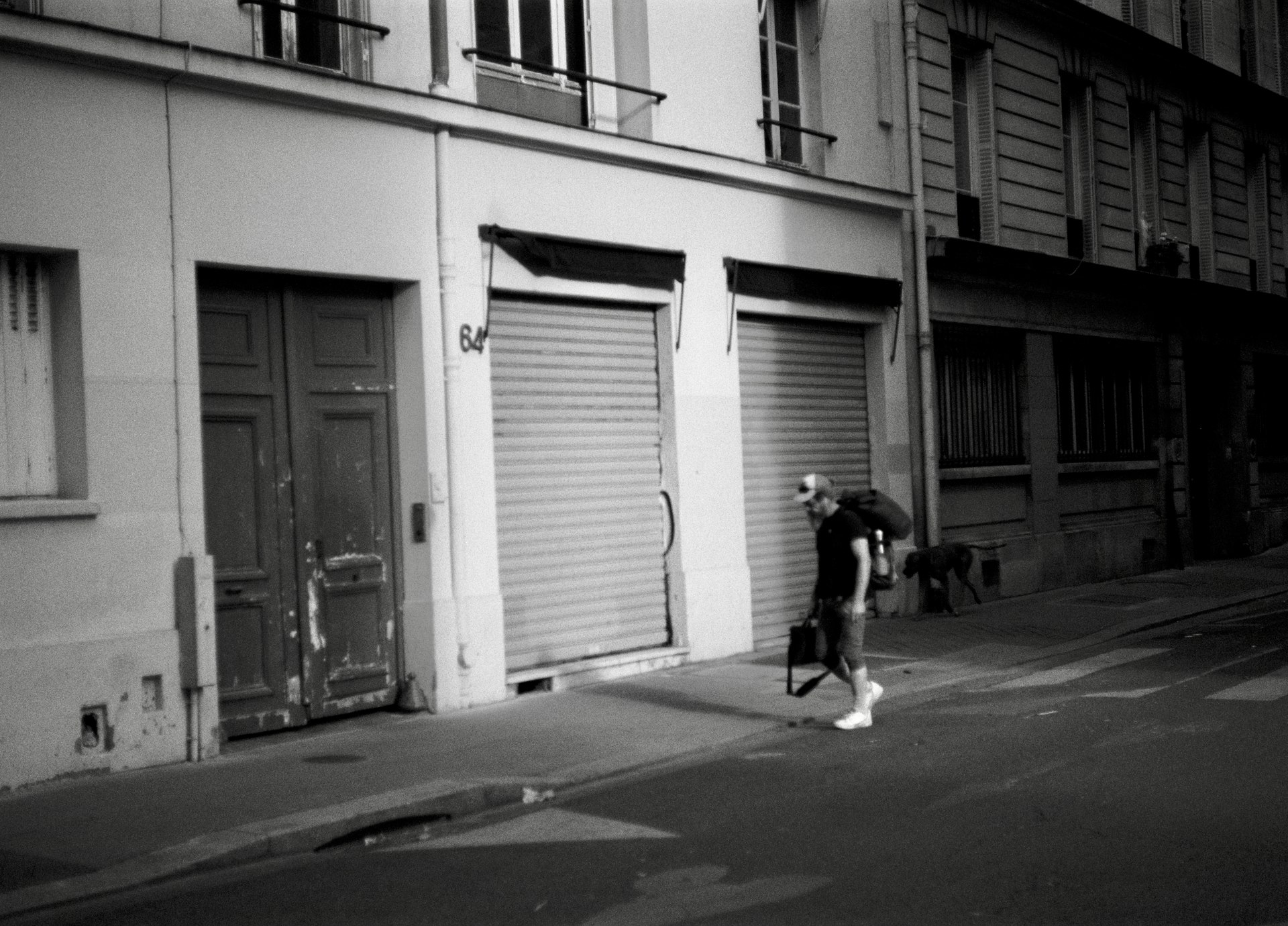 a man walking in the street